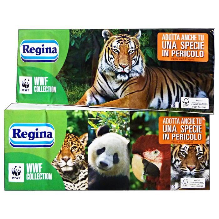 REGINA Mouchoirs WWF Collection * 10 Pieces - Papier Mouchoirs