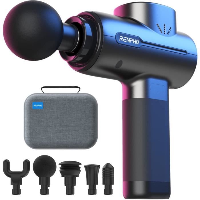 Pistolet de Massage Musculaire, RENPHO Massage Gun Masseur de Muscle Profonds avec 5 Têtes de Massage