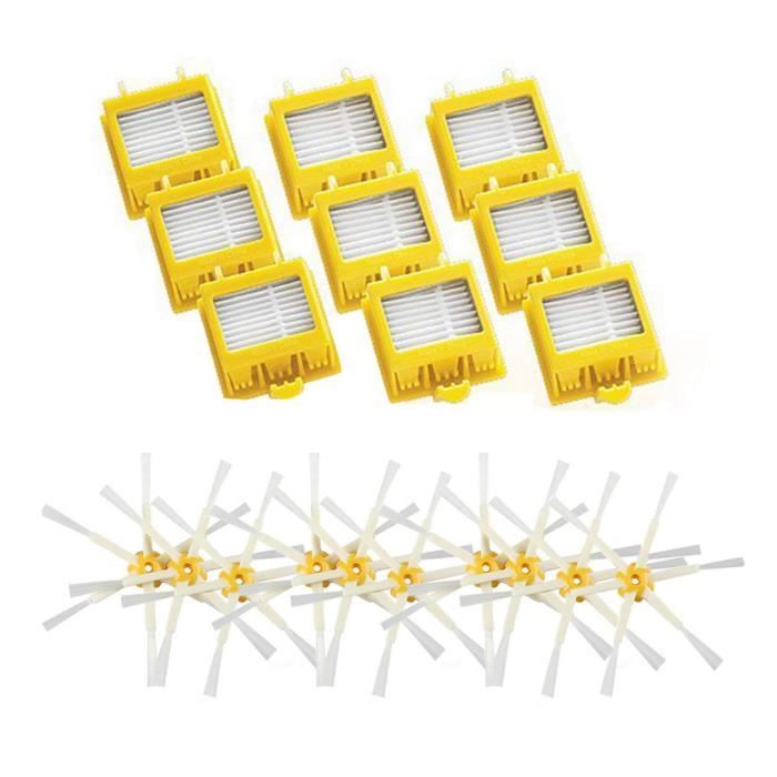 Kit de remplacement de brosses laterales de filtres Jeu de pieces pour iRobot Roomba 700 Series Robots Aspirateur 760 770 780 790