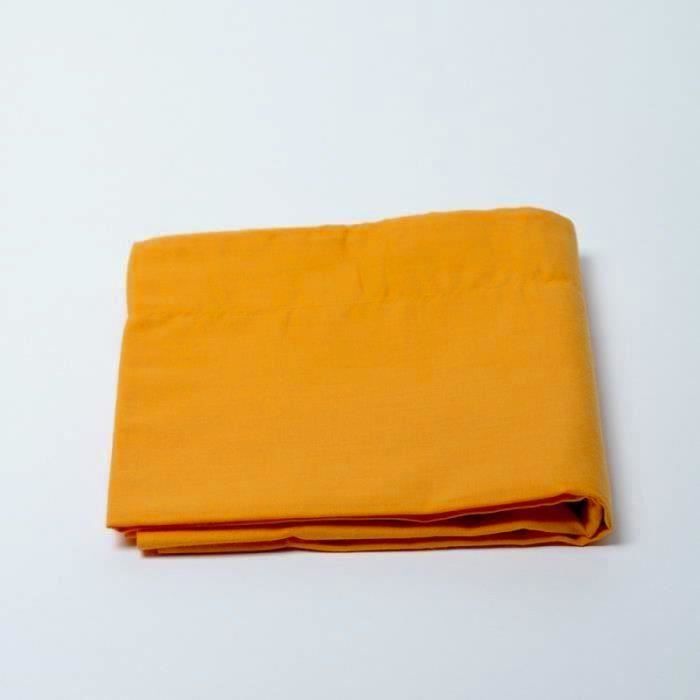 Drap Plat 240x300cm HAUTE QUALITE - ORANGE 100% coton - TCP