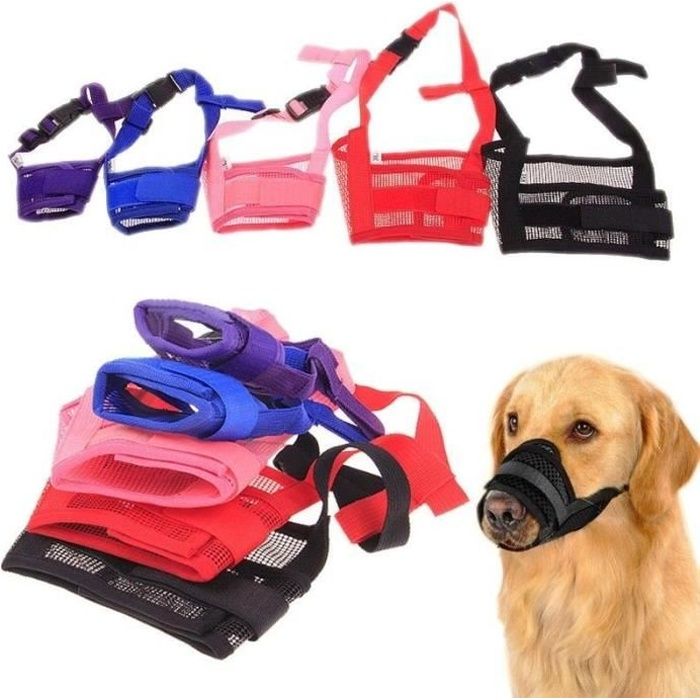Museau de Grand Chien -Muselière Anti-Aboiement-Rose-XXL