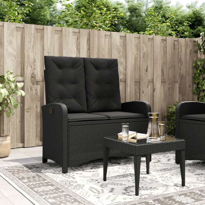 VIDAXL Banc inclinable de jardin Résine tressée - vue 2