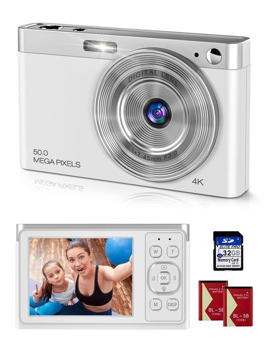 Appareil photo numérique compact Y-YOPZI K120-SR1 8MP 4K UHD écran 288 zoom 16x blanc