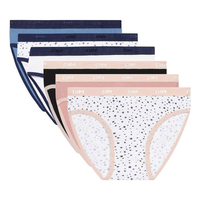 Culotte slip Dim 093G6 Culotte Fille Les Pockets Coton Doux x6 Lot Stars Cdiscount Pret a Porter