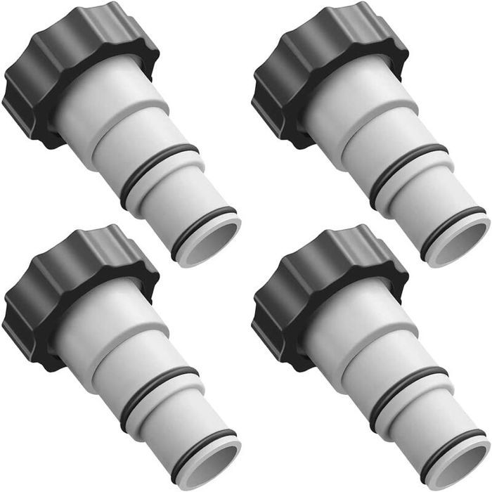 ZeYou Kit D'Adaptateur De Tuyau De Piscine Intex - Lot De 2 Adaptateurs Avec Colliers Et Tournevis, Compatible Pompes 1,25" à 1,5"