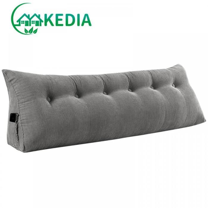 KEDIA.Coussin de Lecture pour Lit Coussin Dossier Canapé Coussin De Dossier Confortable Poche Latérale Pratique 180*50*20cm