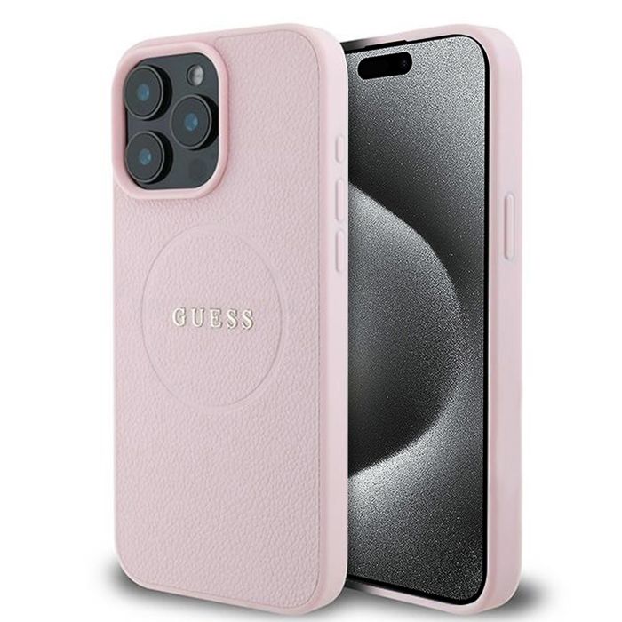 Guess Coque pour iPhone 15 Pro Max - Bague Or Grainé MagSafe (GUHMP15XPGHSMMP) - vue 1
