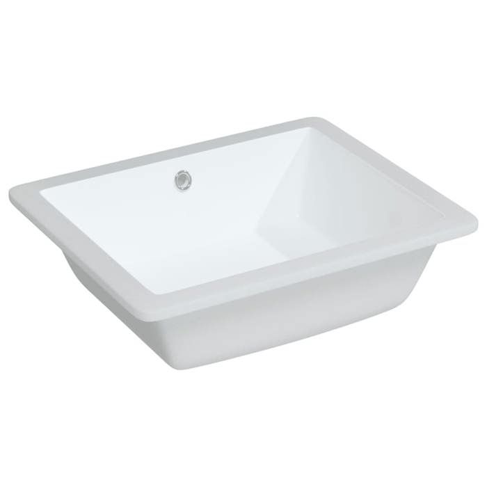 Fulorni Évier Rectangulaire Pour Salle De Bain – Lavabo Rectangulaire Au- Dessus Du Comptoir – Lavabo Blanc De 61 X 35,6 Cm Avec Bord Doré