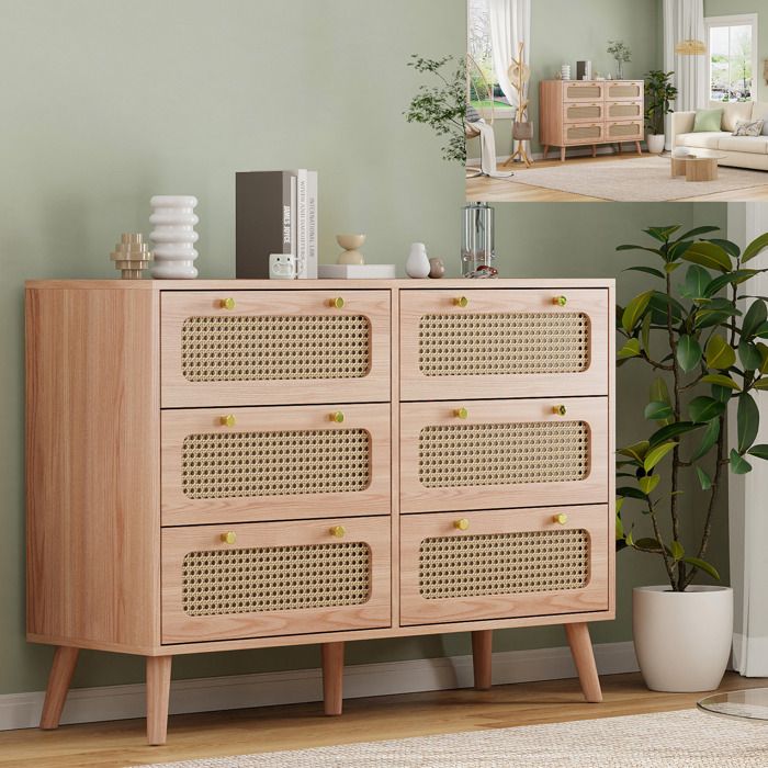 Commode chambre 5 Tiroirs, avec portes spéciales, poignées dorées, Meuble Tiroir Rangement, Scandinave - Blanc