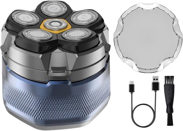 Rasoir pour tête - 040PARTS - 6D magnétique - Étanchéité IPX8 - Écran LED - Autonomie 60+ min