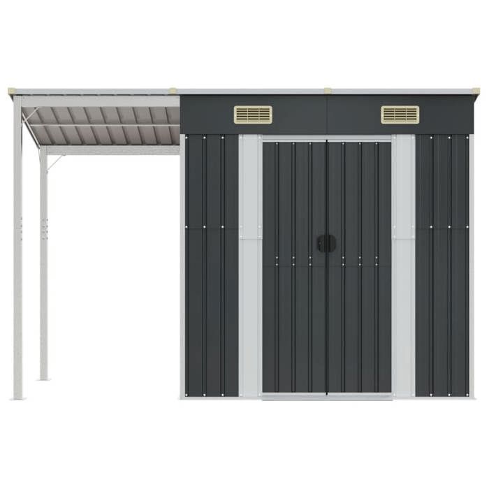 Meilleures Armoire de jardin/ Abri de jardin avec toit prolongé - - Anthracite - 277x1105x181 cm - HZ386355