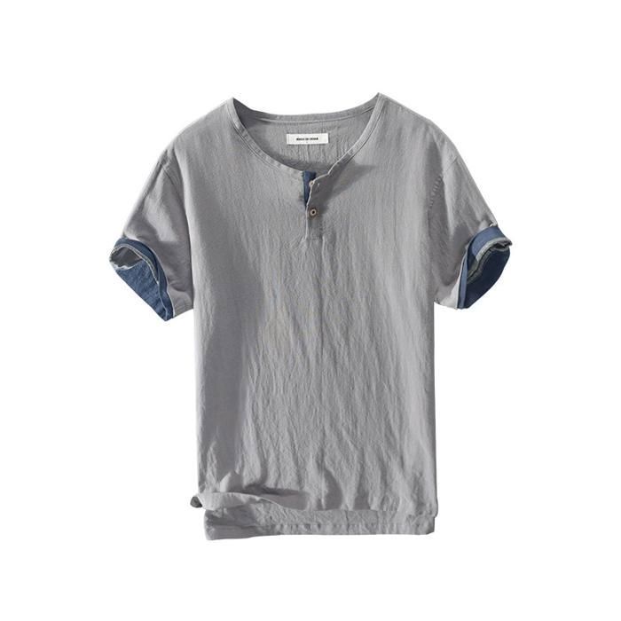 T-shirt homme gris détendu en coton, style casual main image 1