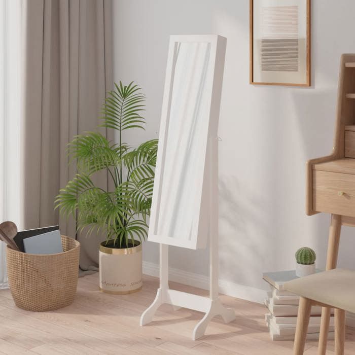 Miroir De Table Sur Pied Style Antique/rétro - Blanc Vieilli - 30x23cm - Parfait Pour Le Maquillage