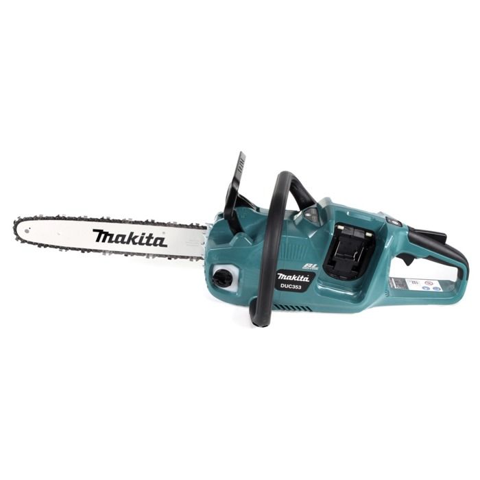 Makita DUC 353 RT2 Tronçonneuse à chaîne sans fil 36V 2x18V Brushless 35 cm + 2x 5 0 Ah batterie + chargeur