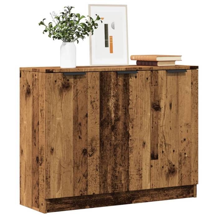 Buffet-Meuble de rangement vieux bois 90 5x30x70 cm bois dingénierie