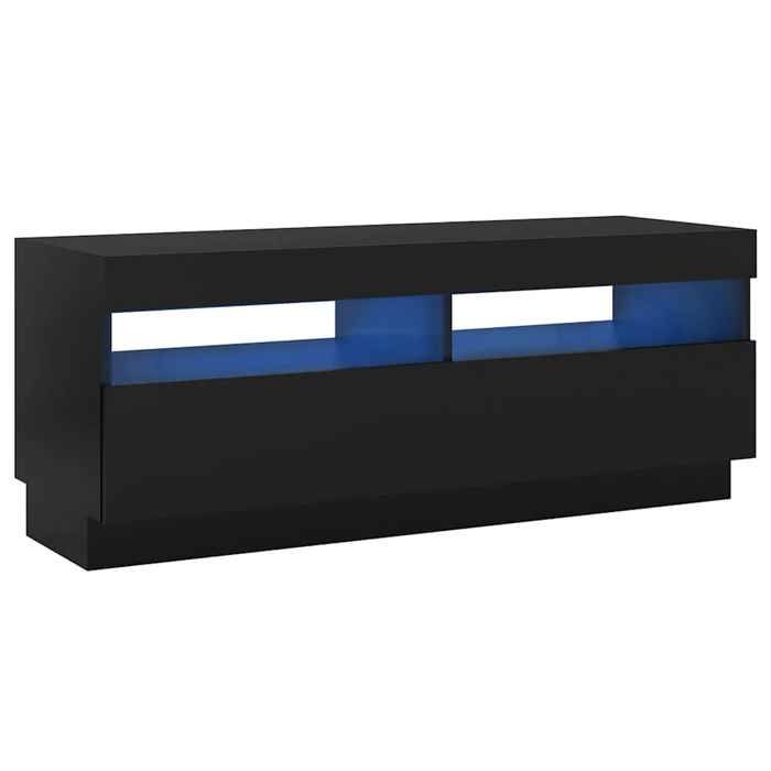 Meuble TV - Lumières LED RVB - noir 100x35x40 cm - Design Contemporain RUI07 2653