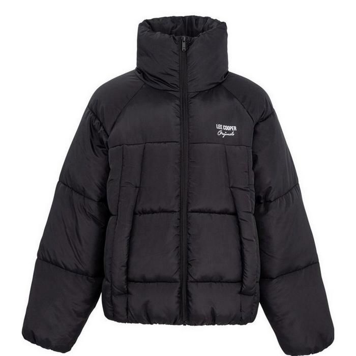 Gilet à Capuche Lee Cooper – Homme – Taille S – Noir/Gris – Matelassé (Neuf Avec Étiquettes)