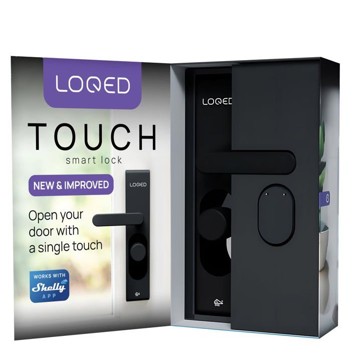 Serrure intelligente - Loqed - Touch Smart Lock - Noir - Aluminium - Fonctions sans clé