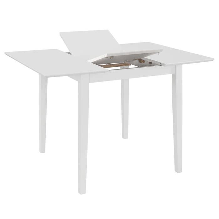 Blanc Table de salle à manger - SARAZYJ - 2/4 Personnes - extensible Blanc (80-120)x80x74 cm - MDF LL148