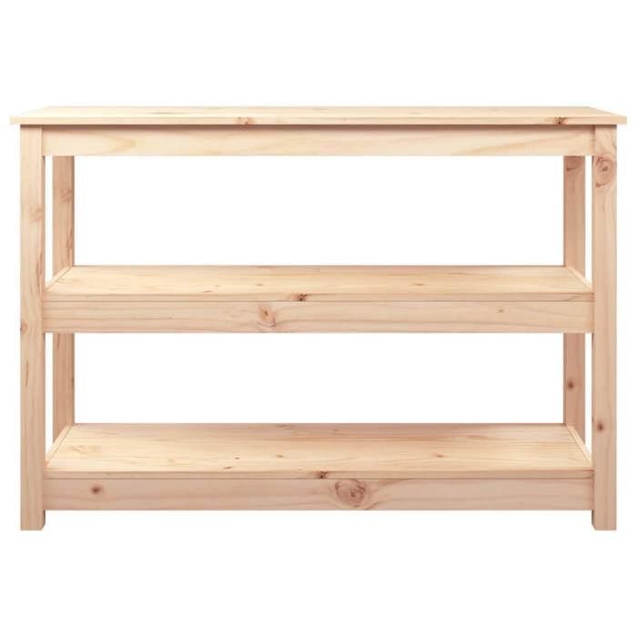 Brun Table console - CLARENCE - Meuble couloir - 110x40x74 cm - Bois massif de pin CC674