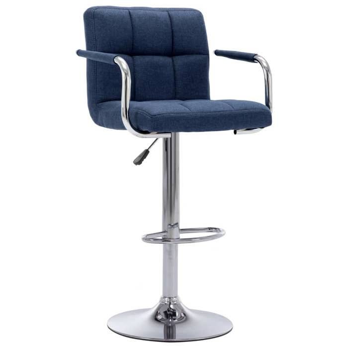 SALE 2026Chaise Haute de Bar pour Cuisine Salon Café Bleu - Chaises de bar - lot de 2 - bleu tissu53x52x(92-112)cm 18.85 Kg 633