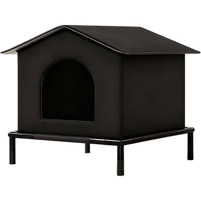 Comparer les prix de Niche Chat Extérieur Abri Isotherme Imperméable et Résistant Au Vent pour Hiver Cabane pour Chat Extérieur 42x42x42cm LNoir