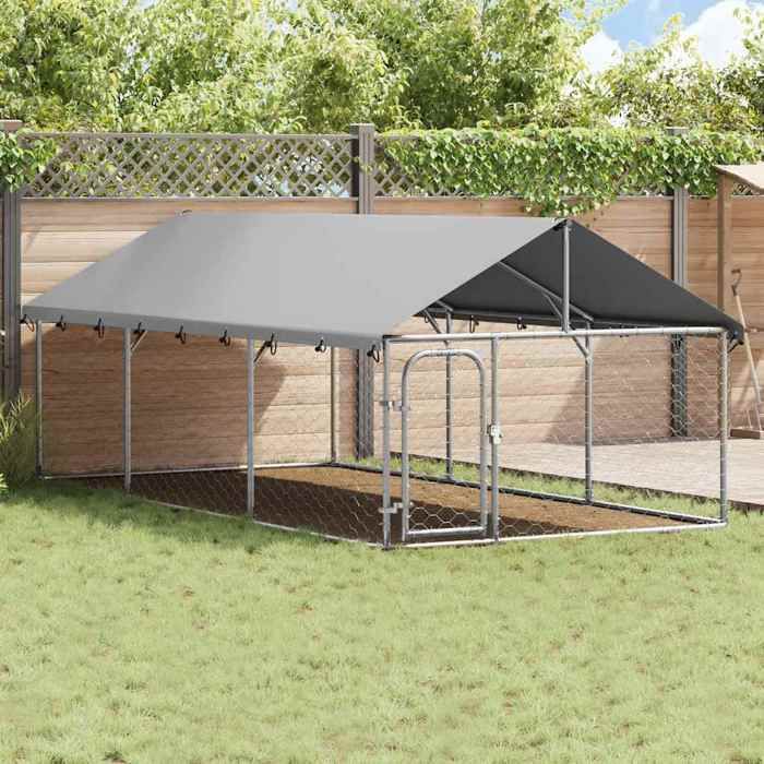 Chenil extérieur avec toit pour chiens 400x200x150 - MODERNE Chenil extérieur avec toit 400x200x150 cm 55221