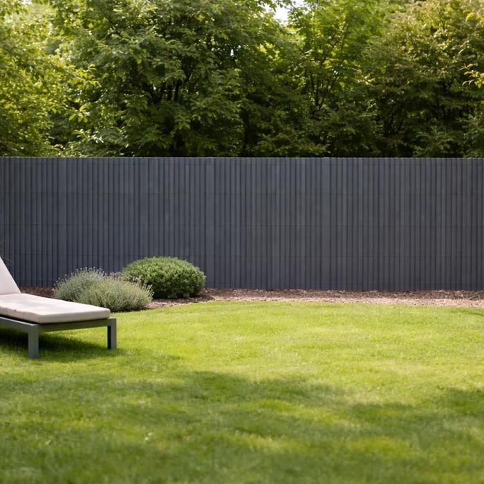 Pvc Occultant Canisse PVC occultant double face 1,5x5m gris - Kit complet avec ...