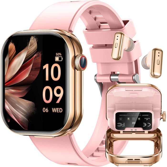 Montre Connectée Avec Écouteurs Sports Smartwatch: Repondre Appel Sommeil Fréquence Cardiaque Spo2 Cardio Étanche Fitness Tra[S204]