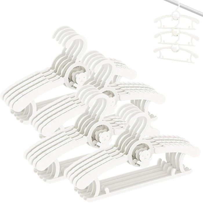 Lot de 20 cintres antidérapants pour pour 29 37 cm avec Support pour Pantalon en et Bnc