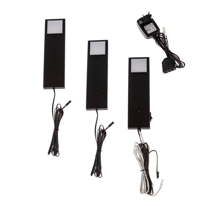 LED Lampes sous meuble Amaryll (Moderne) en Noir e. a. pour Cuisine (à 3 lampes ) Lampe LED Lampes sous meuble Amaryll (Moderne) en Noir e. a. pour Cuisine (à 3 lampes ) Lampe