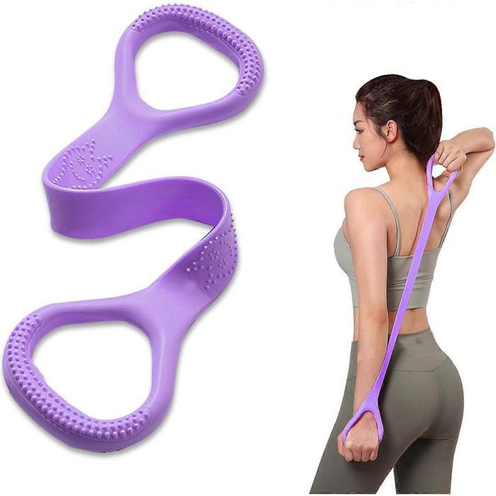 Bande élastique en forme de 8 corde élastique pour étirements des bras du dos et des épaules pour le fitness les jambes et les