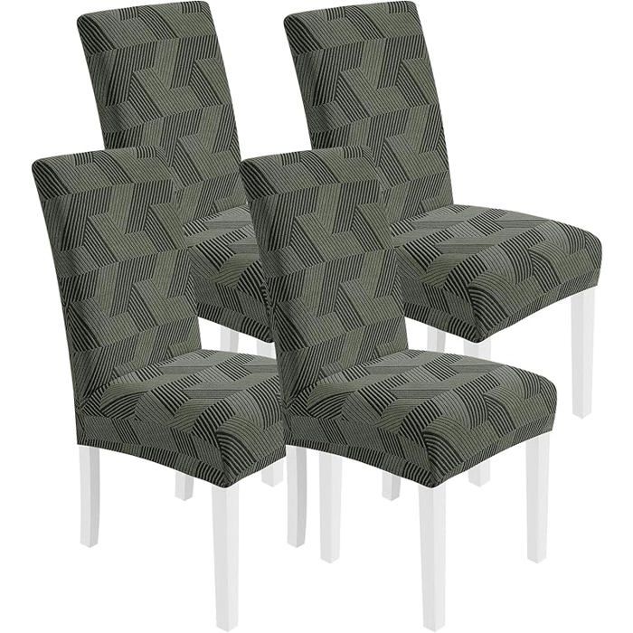 CYCO Housse De Chaise Salle À Manger 4 Pièces Housse De Chaise Extensible Universel Doux Confortable 4 Pièces Vert Militaire