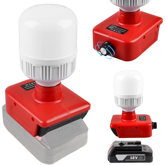 Lampe sans fil pour batterie Einhell 18 V - travail 12 W avec ampoules E27 réglables travaux dentretien chantier