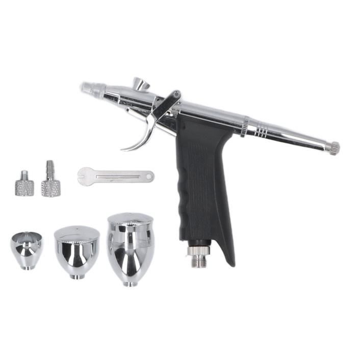 VEVOR Kit Aérographe Double Action 0.3 Mm & 0.5 Mm | Pour Cake Design, Modelisme, Nail Art | 3 Cups Incluses