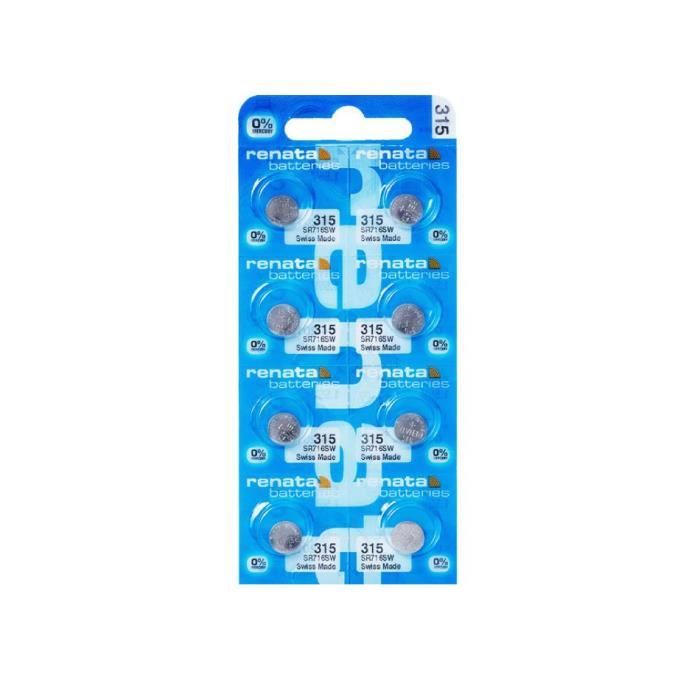 Lot De 10 Piles Bouton Renata 315 - Pile Montre Oxyde D'Argent 1.55V