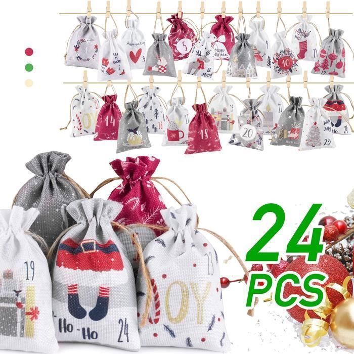 Nordstern – Calendrier De L’Avent à Remplir Soi‑même – 24 Sachets Kraft Avec Pinces Et Autocollants Numérotés – DIY Créatif