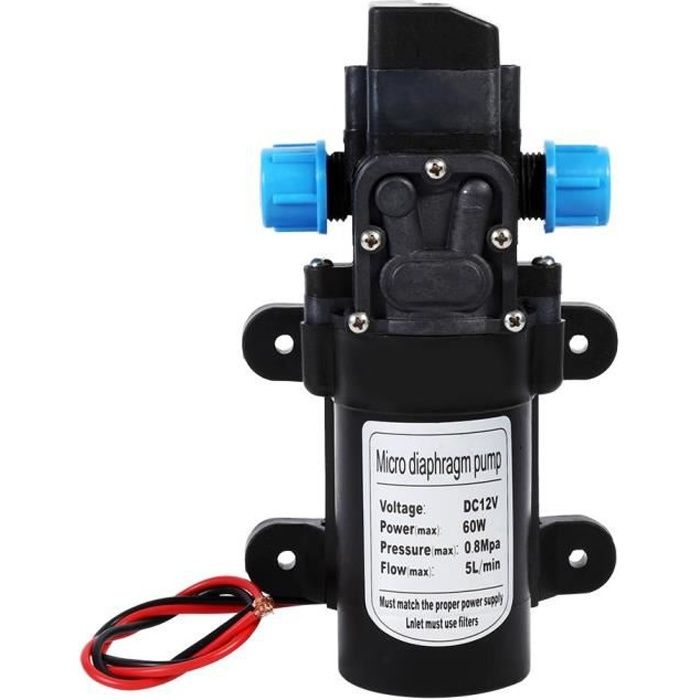 Pompe à Membrane DP-60 12V/24V - Auto-amorçante, Haute Pression - Pour Arrosage, Nettoyage, Balayeuse - 9