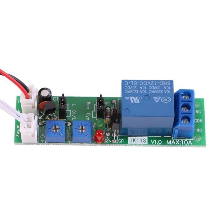 commutateur Ajustable Module de Relais temporis/é pour /équipement /électronique commutateur monostable /à retardement 12V pour Voiture