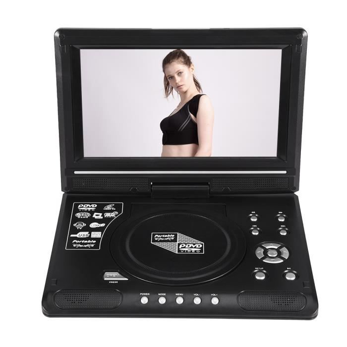 Lecteur DVD portable vidéo LCD rotatif 9 grand format Radio FM Jeu SD USB  AV CD 9 pouces EU plug -DBA
