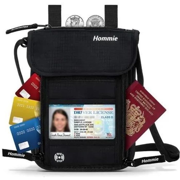 Pochette De Voyage Pour Tour De Cou - Portefeuille Passeport Sécurisé Anti-vol - Neuf Avec Motif Cartoon