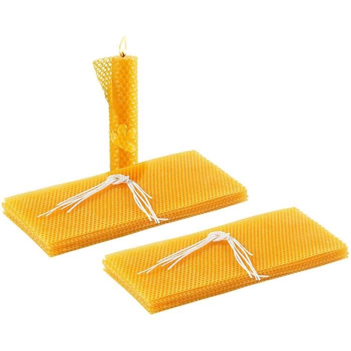 Kit Candele In Cera D'Api Fai Da Te - 12 Fogli Colorati + Stoppino, Creativo Per Adulti E Bambini