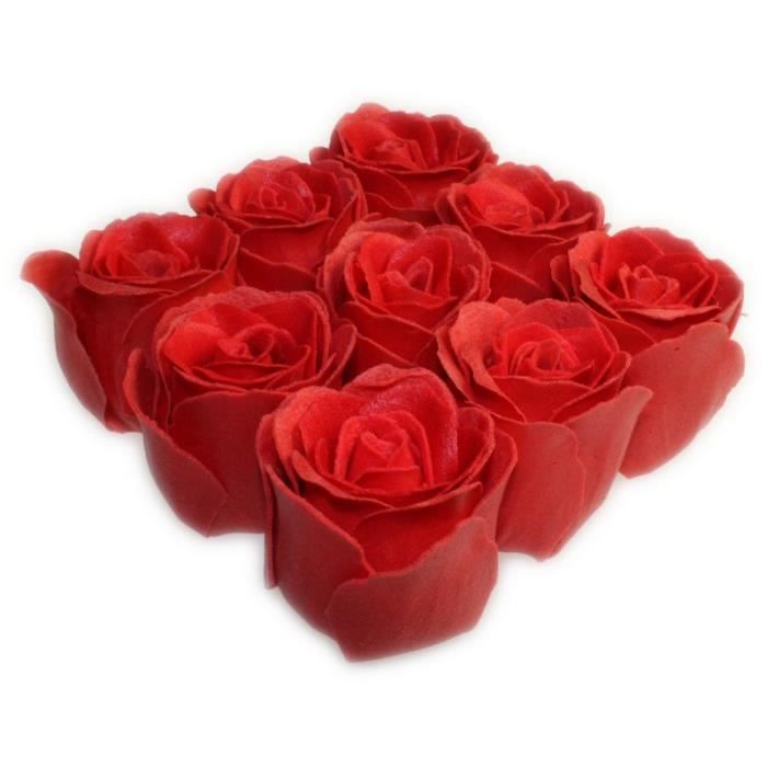 Roses de Bain paquet 9 Roses - Parfum Rose - Rouge - Cdiscount Au quotidien