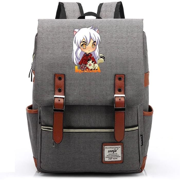 Sac De Livre Sac De Livre Anime Inuyasha Oxford Tissu Gris