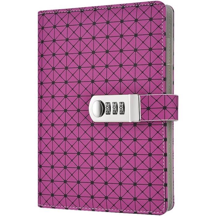 Carnet De Notes Avec Serrure À Combinaison, Journal Intime Avec Code Cuir Pu A5, Carnet Secret