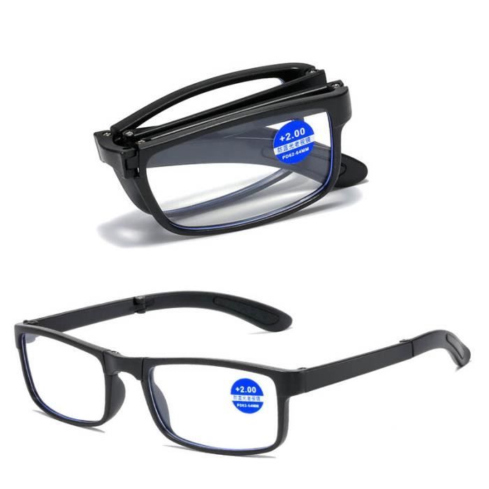 KoKoBin Lunettes De Lecture Pliables En Acier Inoxydable - Mini Lunettes Bleues Pour Homme Et Femme - Aide à La Lecture Avec étui Rigide (noir, +1.0