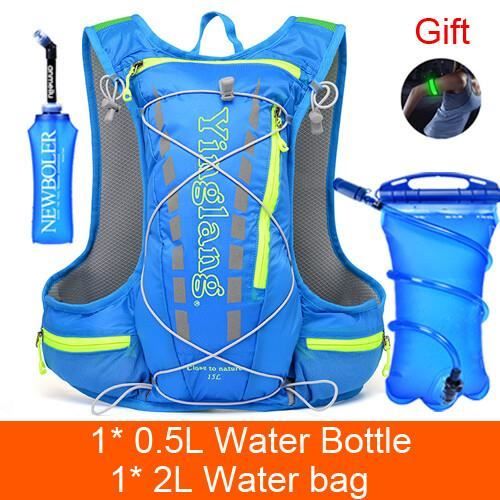 Gilet D'hydratation QRKPVHD – Réfléchissant, Léger, Avec Bouteille 550 Ml – Pour Trail, Rando, Running Et Vélo