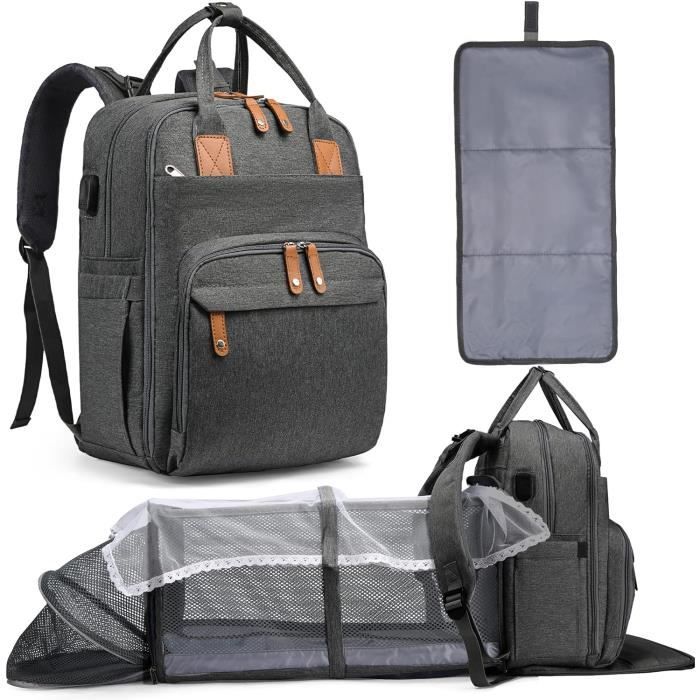 Gros Ours - Sac à Langer En Coton Avec Broderie Ours Pour Maman Et Bébé, Sac De Voyage En Plein Air Pour Pous - Puériculture & Eveil Bébé