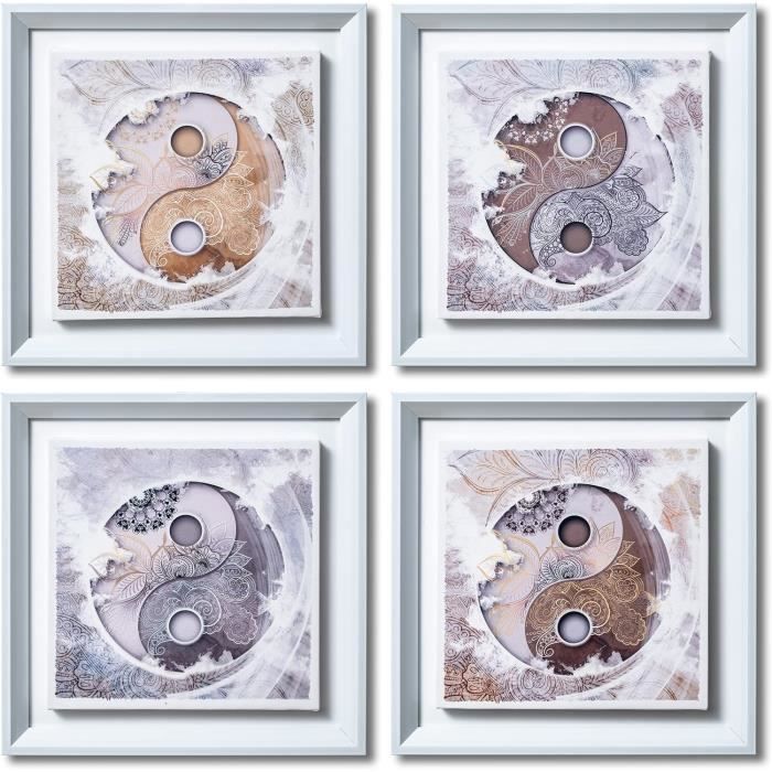 Panneau Mural 3D Ajouré Mandala - Décoration Yoga, Ornement Ethnique - Blanc