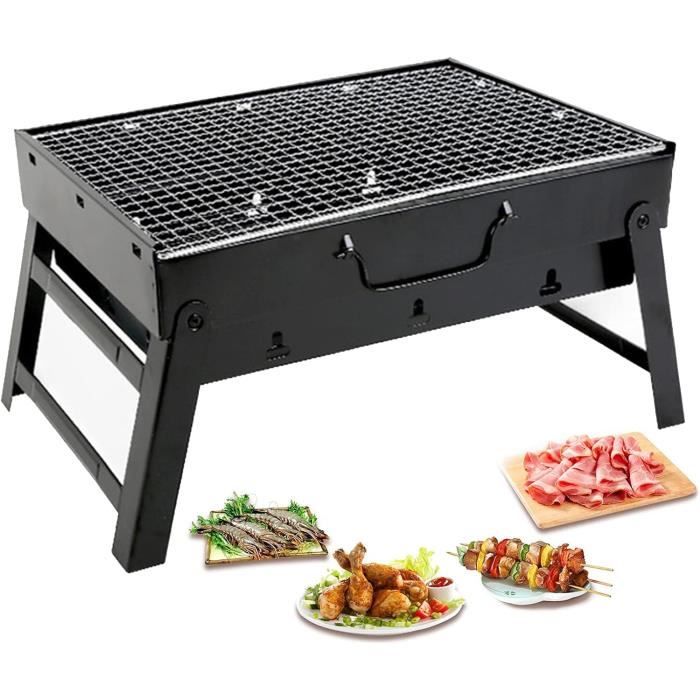 Barbecue à Charbon Mini Portable Pliable Clopae – Acier Inox – Pour Camping Et Jardin